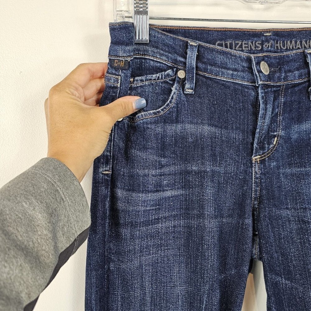 Citizens of Humanity Ava Low Rise Straight Leg Blue Jeans Womens Size 26 Frayed - Picture 6 of 16